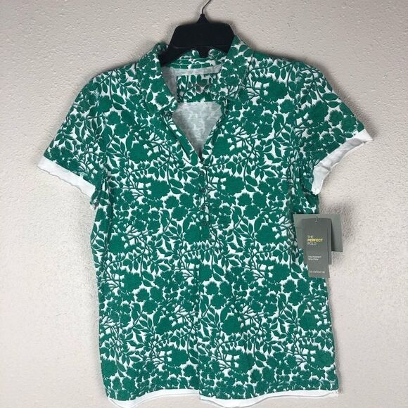 NWT Liz Claiborne Button Down Polo Shirt Size M - Picture 1 of 8